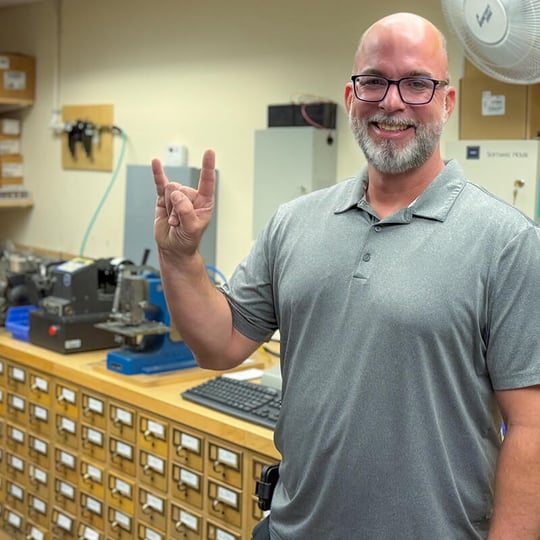 Matthew Smith in the Tampa Housing Key Shop.